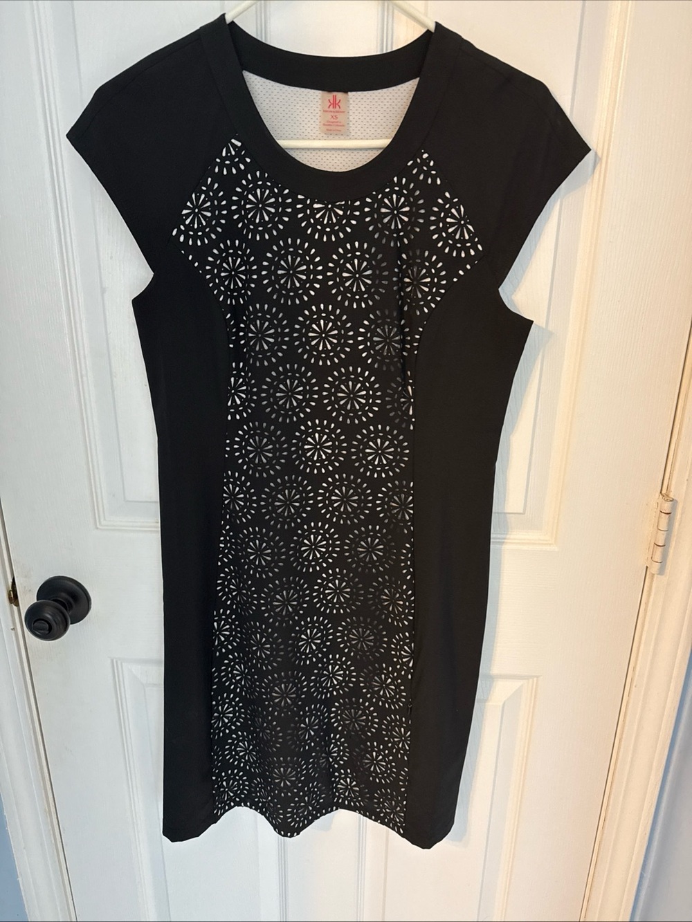 Krimson Klover Black Laser-Cut Midi Dress